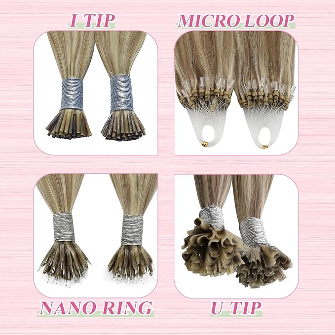 YoungSee Highlight U Tip Human Hair Extensions Light Brown Highlight Blonde Utip Extension Human Hair Silky Straight Pre Bonded K Tip Hair Extensions Add Volume Ktip Real Hair Extension 50s 50g 18in