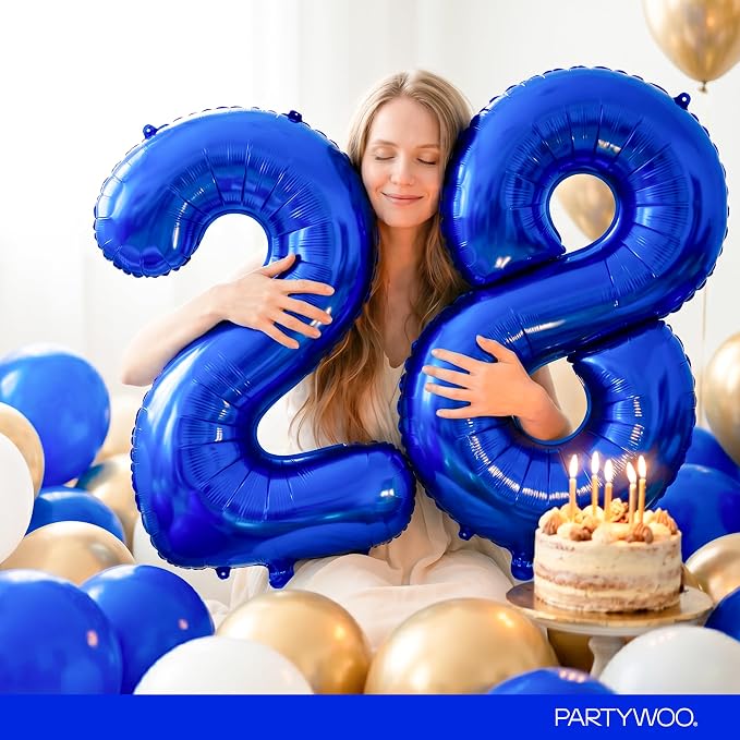 PartyWoo Number Balloons 40 Inch Blue Number 8 Kit - Image 8