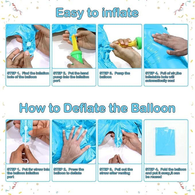 Blue 0 Number Balloon, 40 Inch, Premium Mylar, - Image 4