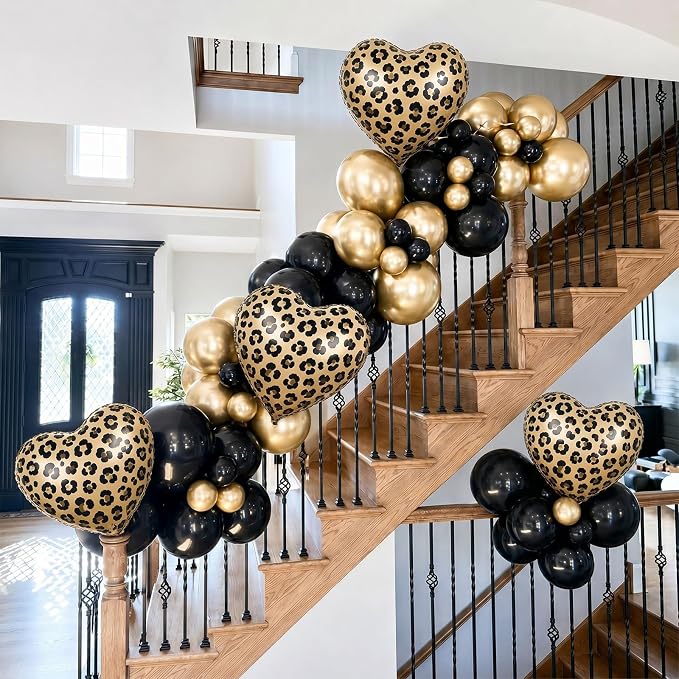 Leopard Print Heart Balloons, Animal Print Heart Shaped Helium Balloon - Image 7