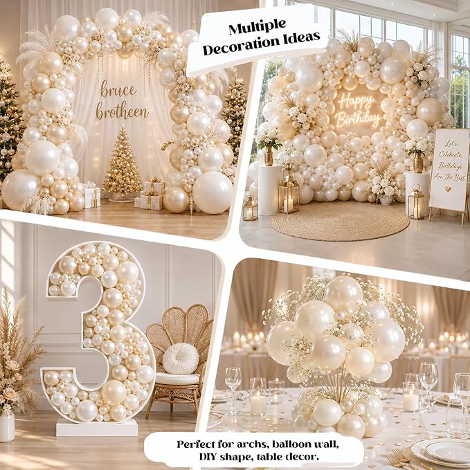 Pearl White Sand Balloons - Image 5