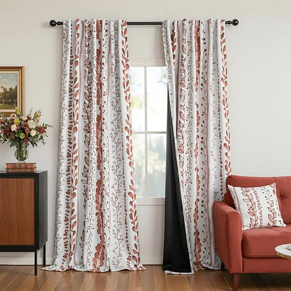 Boho Terracotta Blackout Curtains 72 Inches Long 2 Panels - Image 2