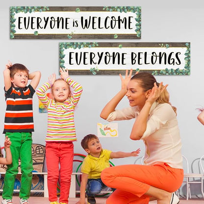 2 Pack Eucalyptus Classroom Decorations Welcome Back to School Banner Bulletin - Image 6