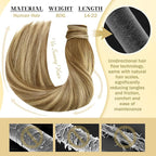 Ve Sunny Hair Extensions Ponytail Real Human Hair Wrap Around Clip in Ponytail Hair Extensions Straight Extensions Human Hair for Women Chestnut Brown Ombre Platinum Blonde Balayage 18inch 80G