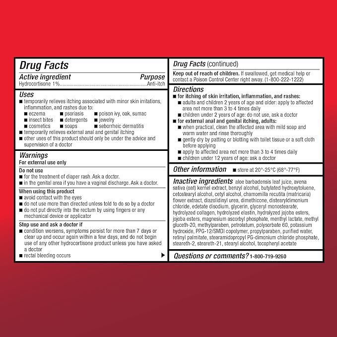 Amazon Basic Care Maximum Strength Anti-Itch Cream, Hydrocortisone 1 Percent Intensive Healing Formula, Itch Relief For Bug Bites, Eczema, Psoriasis, Poison Ivy, Oak and Sumac, 1 ounce (Pack of 1)