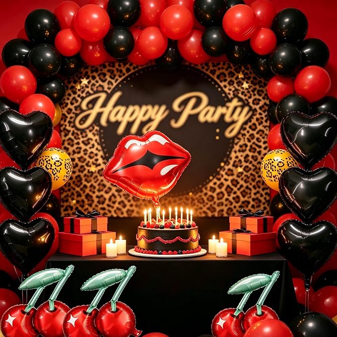 26Pcs Leopard Theme Balloon Kit, Heart Balloons - Image 6