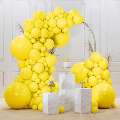 PartyWoo Yellow Balloons 145pcs Matte Yellow Color 18 12 10 5 Inch | 18 12 10 5 by PartyWoo