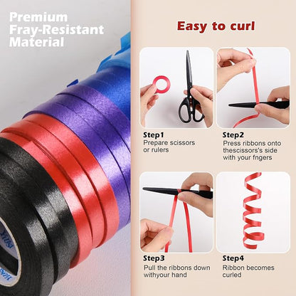 Curling Ribbon for Gift Wrapping: A 10-Color 30Roll Balloon Ribbon | Birthday - Image 4