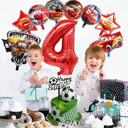 9 Pcs Car Theme Happy Birthday Decorations, Cute Cartoons Party Decorations - Image 5
