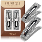 Rhinestone and Crystal Hair Clips 2-Pack, Sparkly Barrettes & Elegant Bling Accessories for Women & Girls(Set9)