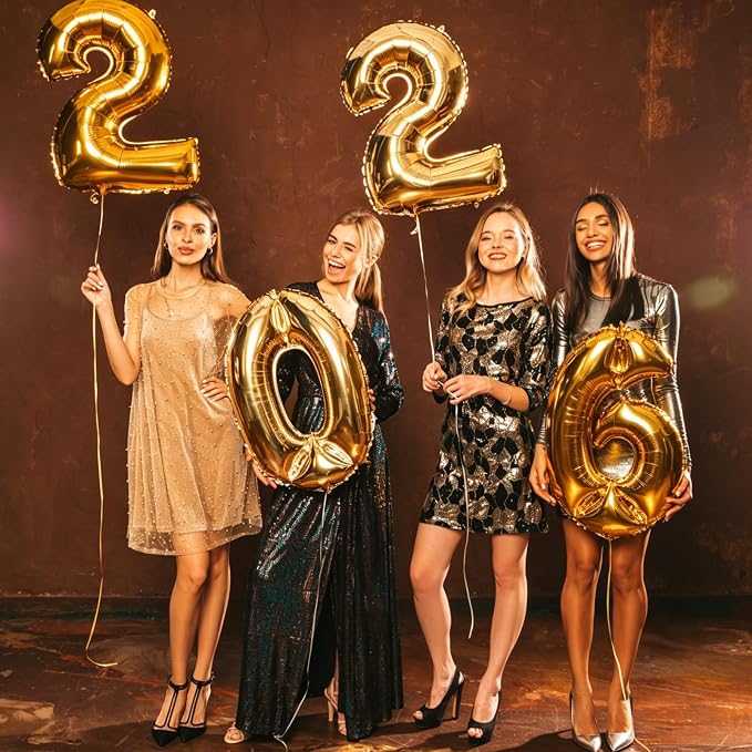 32 Inch 2026 Prom Balloons Set, Foil Mylar 2026 Number & PROM Letter Aluminum - Image 4