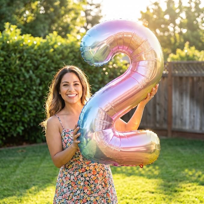 YPSelected 32 Inch Large Foil Helium Number Balloon Birthday Wedding Party 0-9 - Image 2