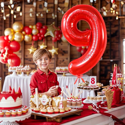 KatchOn Red Number 9 Balloon 40 Inch, 9 Balloon - Image 4