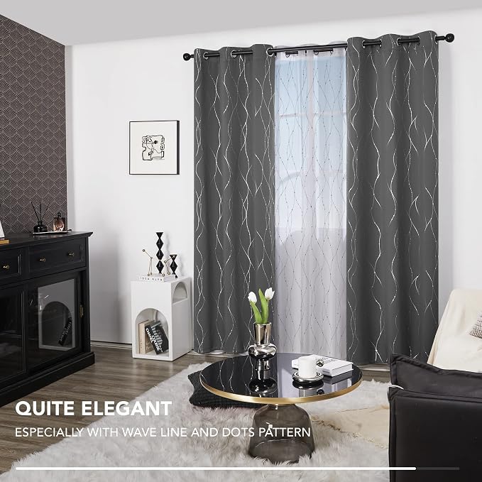 Deconovo Living Room Curtains 84 Inches Long, Thermal Insulated, Room Darkening - Image 4