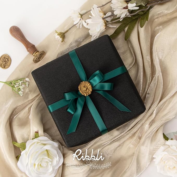 Ribbli Hunter Green Satin Ribbon Double Faced Satin 1/2 inch x Continuous 50 - Image 2