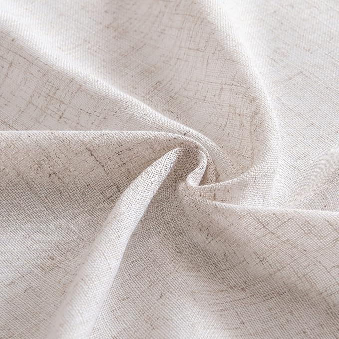 MIULEE Natural White Linen Curtains 52x96 Inch Long 2 Panels - Image 8