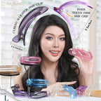 RC ROCHE 6 Pcs Flat Claw Hair Clips for Women Alligator French Barrette Long Thick Hair Duckbill Curved No Slip Grip Lay Flat Side Slide Firm Classic Styling, Large Transparent Multicolor