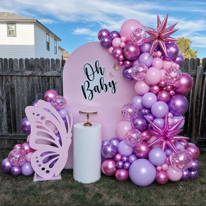 Pink and Purple Balloons Arch Kit - Image 2
