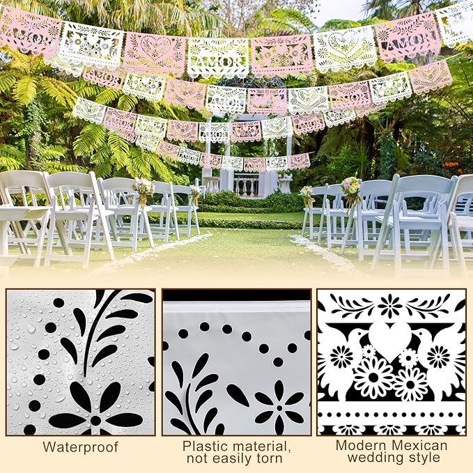 TaoBary 6 Pcs Papel Picado Mexican Wedding Cielito Lindo Party Decor 118 Feet - Image 3