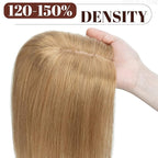 SEGO Real Human Hair Topper for Women, No Bangs Hair Topper with Anti-Slip Clips (6 Inch#27 Dark Blonde)