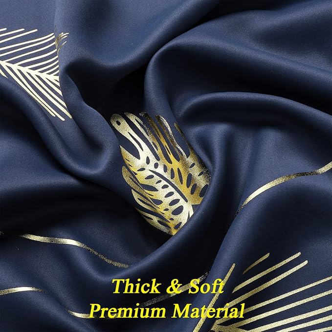 Blackout Curtains with Gold Palm Tree Wheat Pattern Thermal Insulated Elegant - Image 4