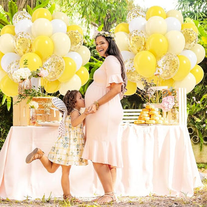60pcs Yellow and White Balloons 12inch - Image 5
