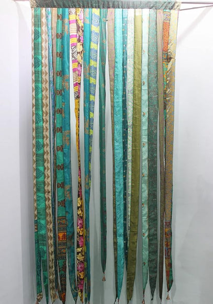 Mango Gifts Old Silk Sari Ribbon Doorway Curtain Rod Pocket - Image 4