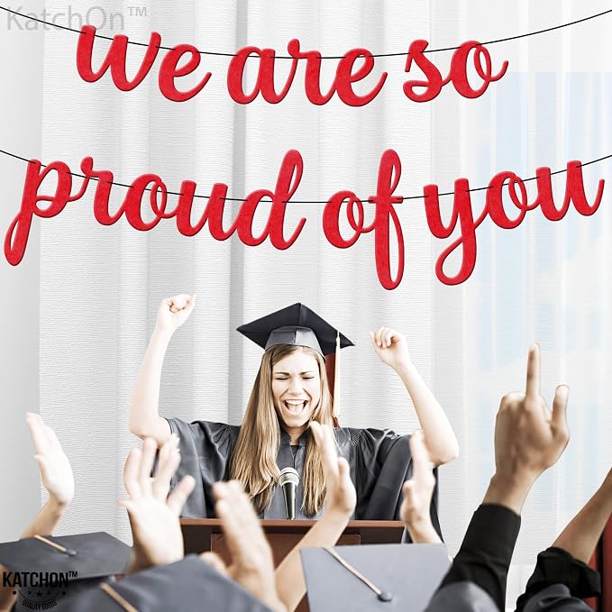 KatchOn Felt We are So Proud of You Banner 8 Feet | No DIY, Congratulations - Image 5