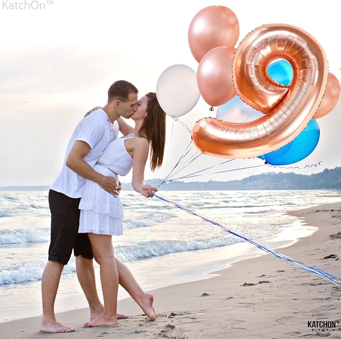 KatchOn, Rose Gold Number 9 Balloon - Image 8