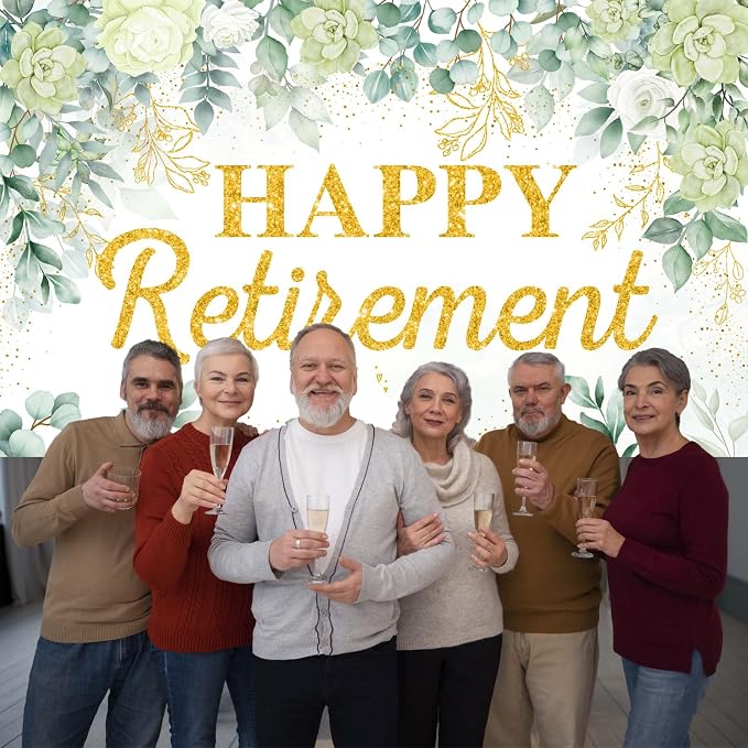 Sage Green Happy Retirement Banner - Image 5