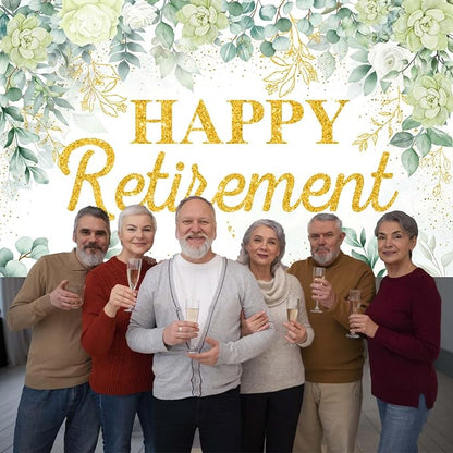 Sage Green Happy Retirement Banner - Image 5