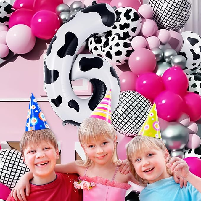 Cow Print Number 6 Balloon, Large 40 Inch Cow Number Birthday Balloons - Image 4