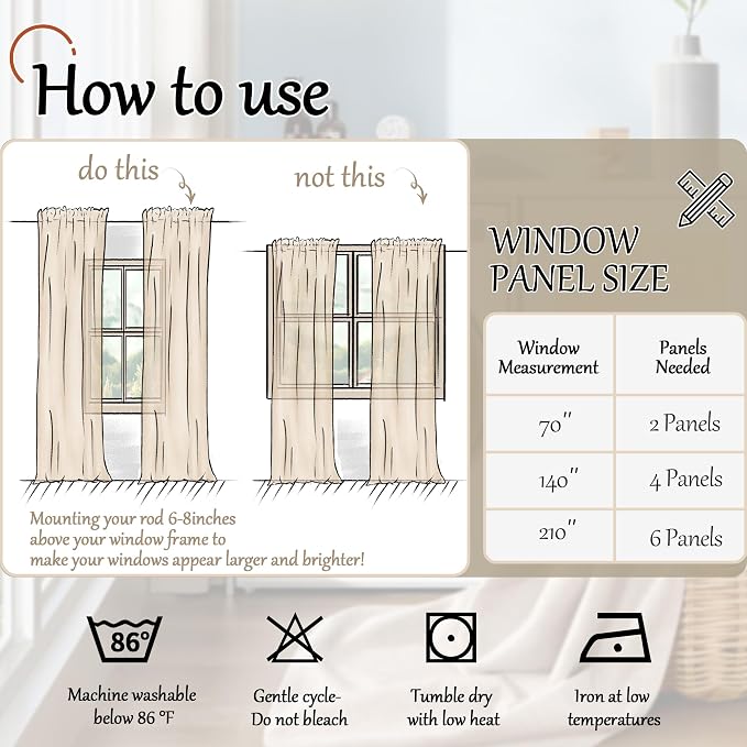 French Country Farmhouse Sheer Curtains - Image 8
