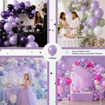 Jobkoo Pearl Purple Balloons 12 inch, Pastel Light Purple Party Balloon | - Image 6