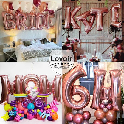 Lovoir 40 Inch Large Rose Gold Letter H Balloons Big Size Jumbo Mylar Foil - Image 7