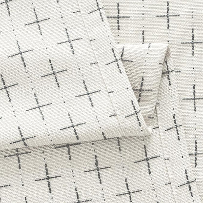 MIULEE Patterned Farmhouse Linen Curtains, Back Tab, Pure White | Linen Curtains - Image 5