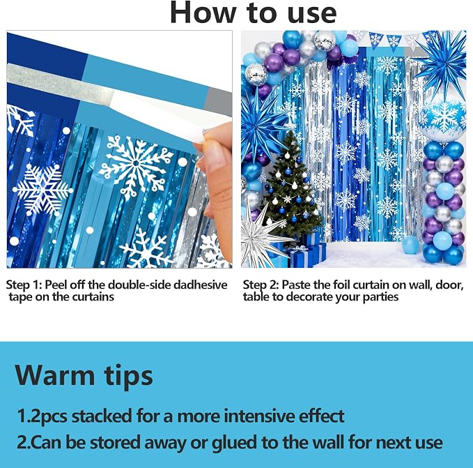 2 Packs Snowflake Foil Fringe Curtain - Image 8