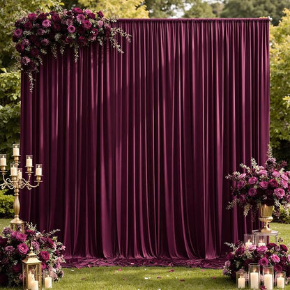 20ft×12ft Wrinkle Free Burgundy Backdrop Curtain - Image 9