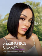 LUVME HAIR 7x6 HD Lace All-Day Comfort Wig PartingMax Lace Bob Wigs Lace Front Wigs Human Hair Pre Cut Plucked Lace Frontal Glueless 10 Inches Natural Black Color