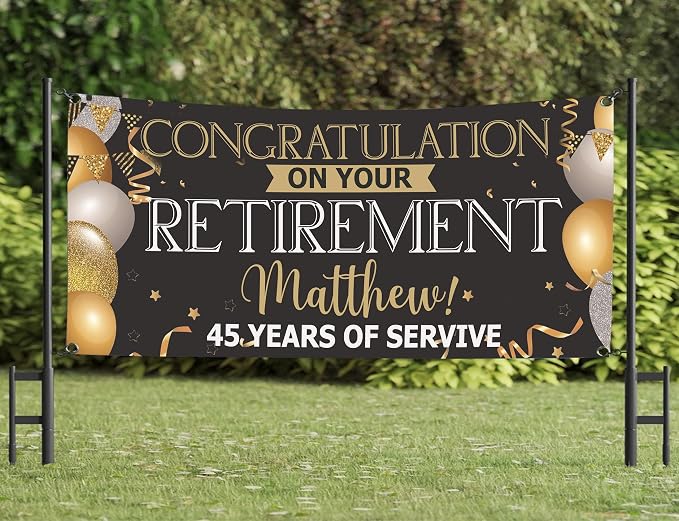 Generic Personalized Retirement Banner, Retirement Party Decorations, 12x24 - Image 3