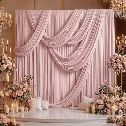 50ft x 15ft Dusty Pink Backdrop Curtains - Image 3