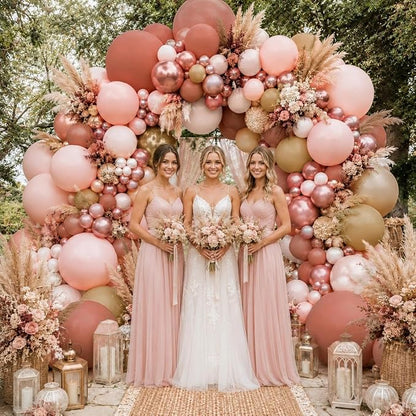 Dusty Pink Brown Balloon Garland Double Stuffed Nude Tan Pink Rose Gold | Dusty - Image 6