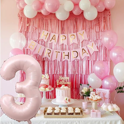 Pink Number 3 Balloon, 40 Inch Giant Pastel Light Pink Number Balloons 0-9 - Image 7