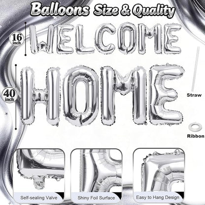 40 Inch Silver WELCOME HOME Letter Balloon - Image 2