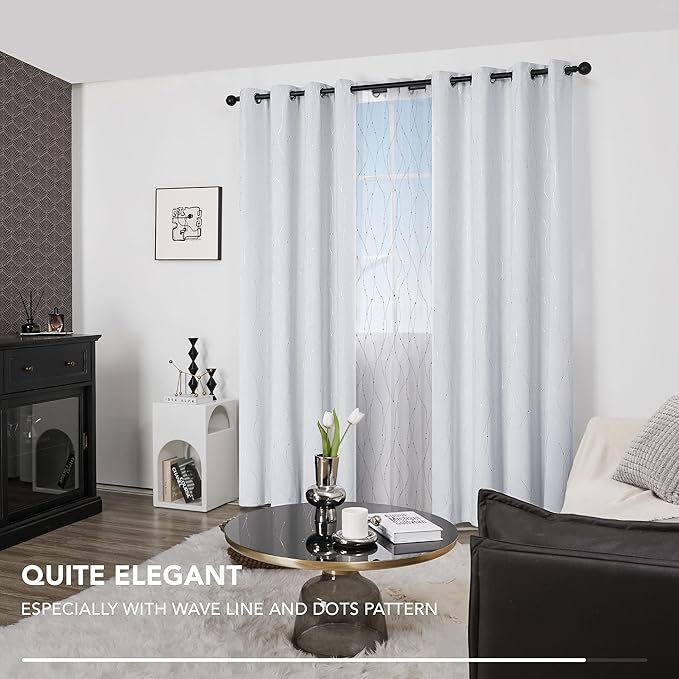 Deconovo Living Room Curtains 108 Inch Long, Thermal Insulated, Room Darkening - Image 3