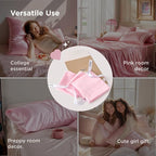 Bedsure King Size Satin Pillowcase Set of 2 - Pink Silky Pillow Cases for Hair and Skin with Envelope Closure, Similar to Silk Pillow Cases, Valentine Gifts for Women Girls, 20x36 Inches, 2pcs