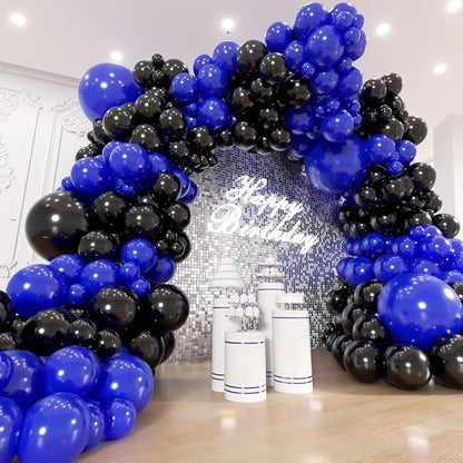 Blue and Black Balloon Arch Kit by Unknown