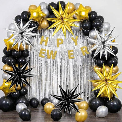 72PCS Gold Silver Black Star Balloons, Big 26 Inch Star Foil Metallic Mylar - Image 8