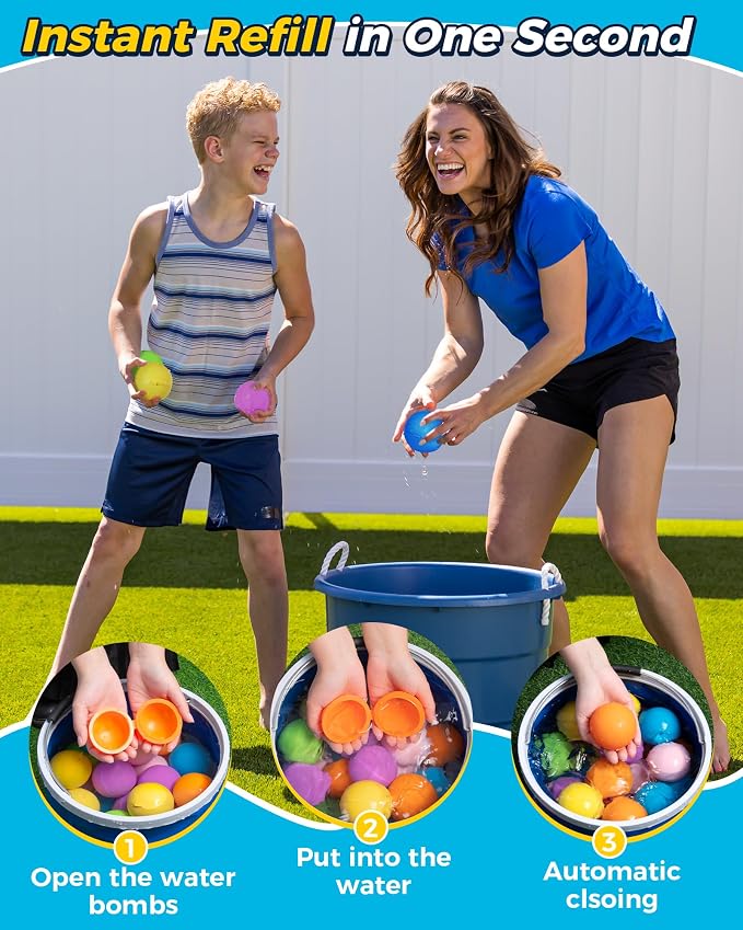 12Pcs Reusable Water Bomb balloons, Summer Toy Water Toy - Image 6