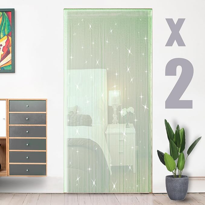 Hysenm 2 Pack 39 x 79 Inch String Door Curtains, Hippie Room Divider Decor by Hysenm